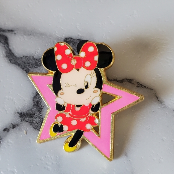 2 Minnie Mouse Disney Pins Pink Star &  Iconic Bow - Picture 3 of 11